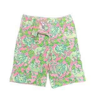 ✨RARE✨ Vtg Lilly Pulitzer “Fried Catfish” Print Stretchy Short • Size 4 • EUC